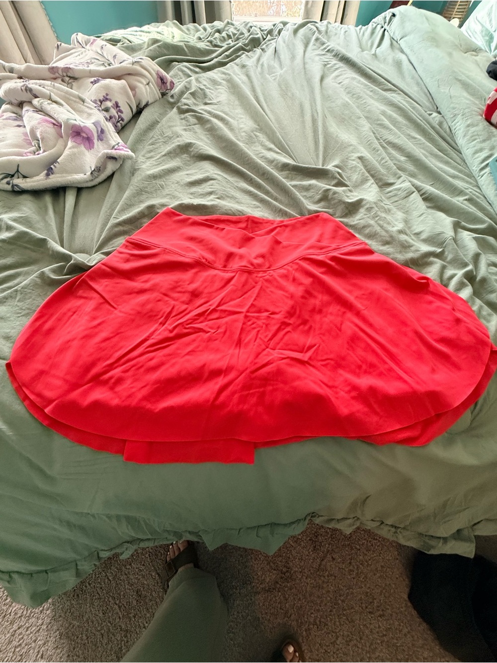 Halara Athletic Skort Bright Red Built In Shorts Pockets Size Medium Tennis Golf